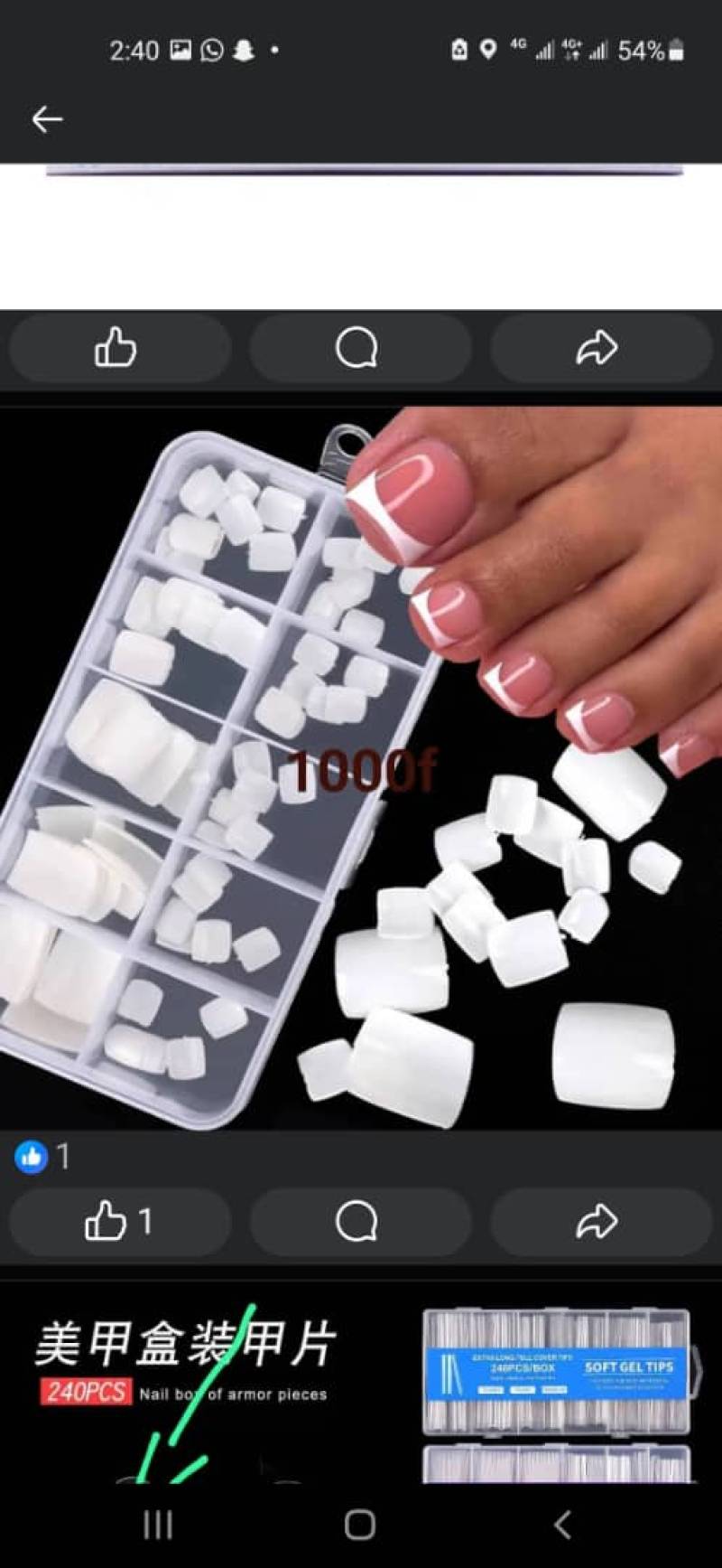 Capsules Faux Ongles 240 Pièces – Tips Ongles Naturels, Kit Nail Art Professionnel Cameroun