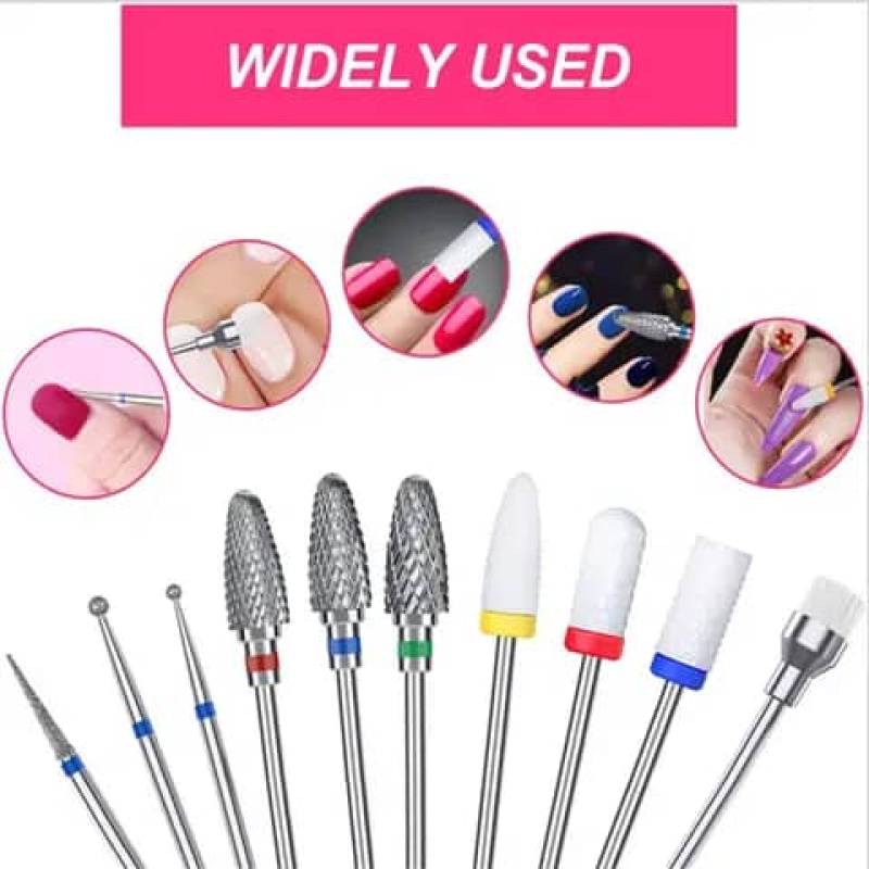Kit Embouts Ponceuse Ongles – Set Manucure/Pédicure Professionnel (Nail Drill Bits)
